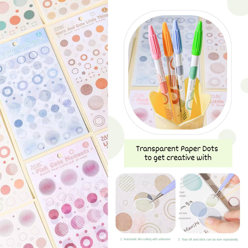 Circle Stickers in various sizes - 2 Sticker Sheets