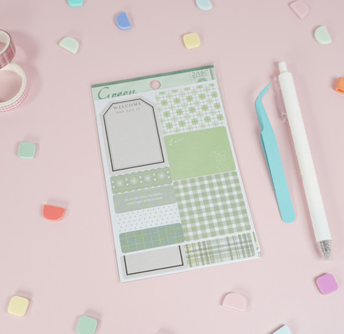 Planner Label Sticker Sheets -4 Sheets Green