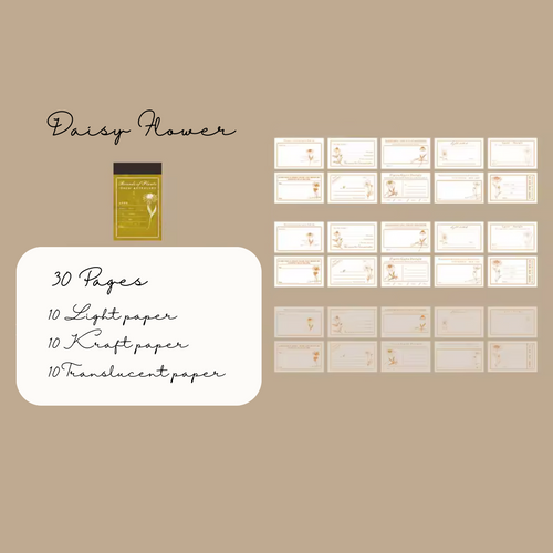 Notebook Label Pad Booklet, Vintage flowers, Mushroom, Feather for Junk Journal, Scrapbooking, Collage - 30 pages