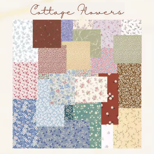 Delicate Paper in Floral Country Cottage Style - 60 pieces in pack