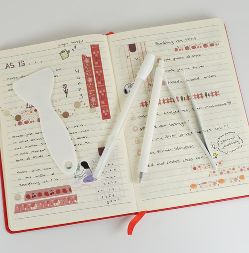 Junk Journal Tool Set - tools laid on an open journal page