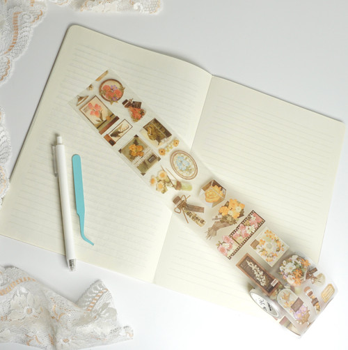 Flower dream sticker roll, butterfly and flower designs, 65mm x 2m
