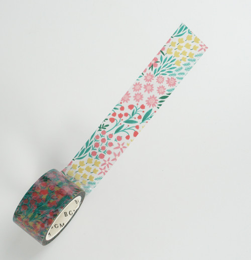 BGM Clear Tape - Colourful Flower - 20mm roll, top view