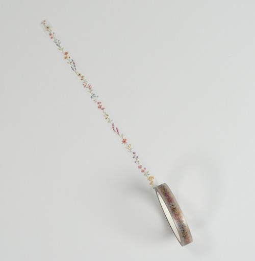 Mind Wave Clear Tape - Flower Line 7mm, close-up of pattern
