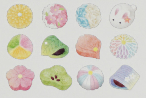 Japanese Sweets, Wagashi Washi Stickers Roll - Bande