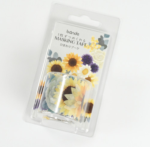 Sunflower Bouquet Washi Stickers Roll - Bande