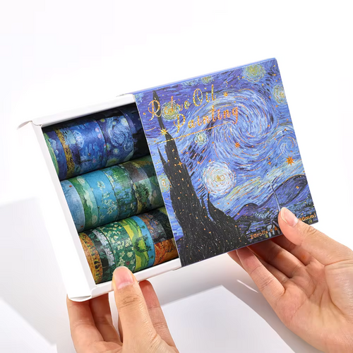 Washi Tape Set Painting Themed: 20 Rolls, Assorted Sizes & Patterns 2m