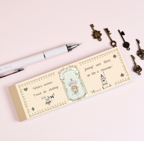 Alice DRINK ME Memo Pad - Line 100 sheets - gold foil