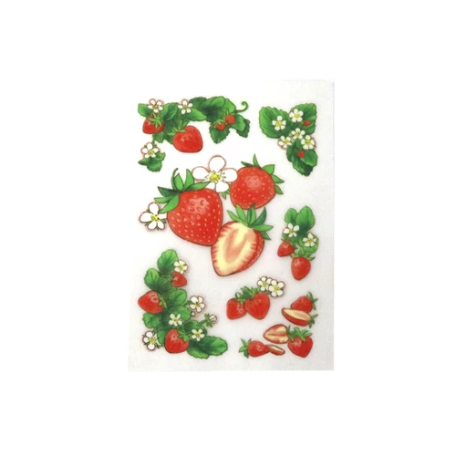 Strawberry Irodo fabric transfer sticker sheet — iron-free fabric stickers by Paper Pen Sanpo