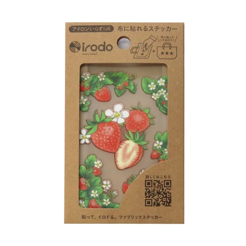Strawberry Irodo fabric transfer sticker sheet — iron-free fabric stickers by Paper Pen Sanpo
