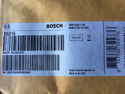 Bosch Radionics D5200 PROGRAMMER REMOVABLE RAM CARD D5216