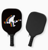 Pickleball Paddle Cover – Bold Black Design with Rainbow Bigfoot Player Graphic