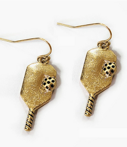 Pickleball Paddle Earring-Gold