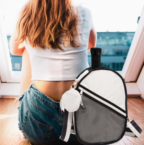 Pickleball Sling Bag / Crossbody Bag-Ivory Black