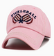Pickleball Double Paddle Embroidered Vintage Baseball Cap-Pink
