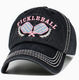 Pickleball Double Paddle Embroidered Vintage Baseball Cap-Black