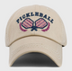 Pickleball Double Paddle Embroidered Vintage Baseball Cap-Beige
