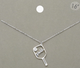 Brass Metal Pickleball Pendant Necklace Rhodium