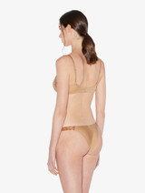 Brazilslip in Beige aus Lycra® und besticktem Tüll_2