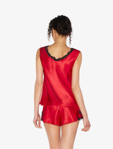 Top in Rot aus Seidensatin mit Frastaglio-Stickerei_2