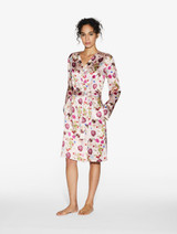 Kurzer Morgenmantel aus Seide mit floralem Print_2