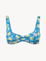 Bikini-Oberteil in Blau mit Print_0