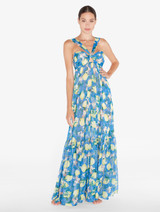 Maxikleid mit Print in Blau_1