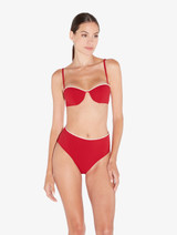 Bikinislip mit hoher Taille und Monogramm in Rot_1