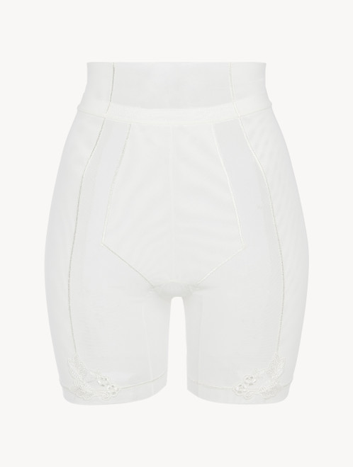 Shorts in Offwhite aus Stretchtüll_3