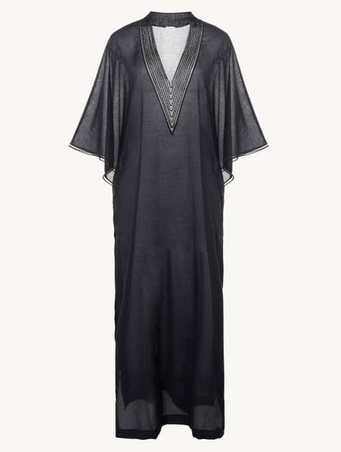 Kaftan in Schwarz mit Perlenstickerei_1