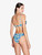 Bikinislip mit Raffung in Blau mit Print_2