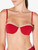 Bandeau-Bikini-Oberteil mit Monogramm in Rot_4