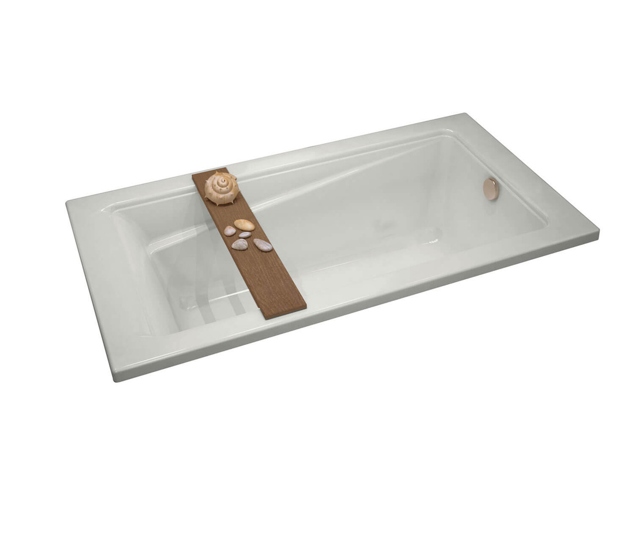 Maax Exhibit 6032 Acrylic Drop-in End Drain Bathtub in White 59 7