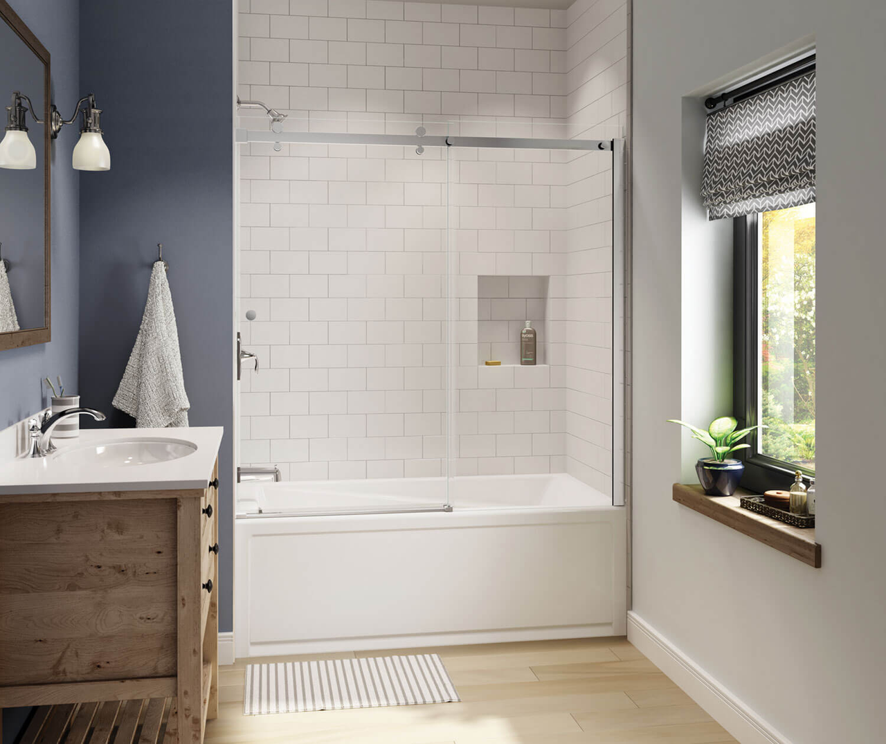 Exhibit 6032 IFS AFR Acrylic Alcove Left-Hand Drain Bathtub in White