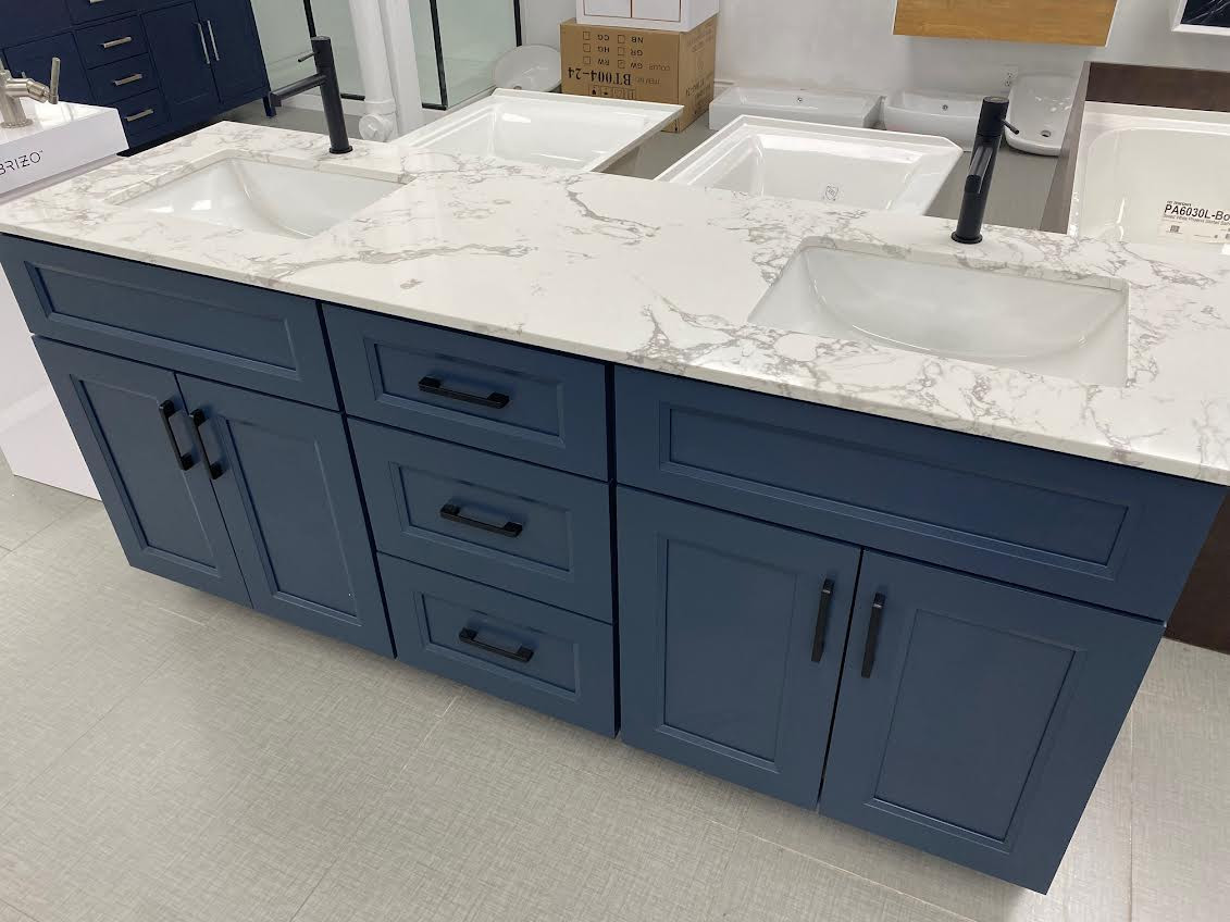 Sarasota 72" Double Sink Bathroom Vanity Blue