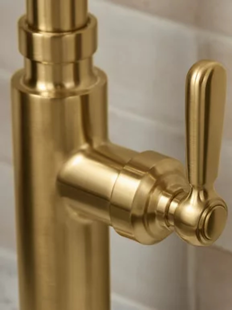 ROHL Campo Side Lever Pulldown Faucet - Unlacquered Brass