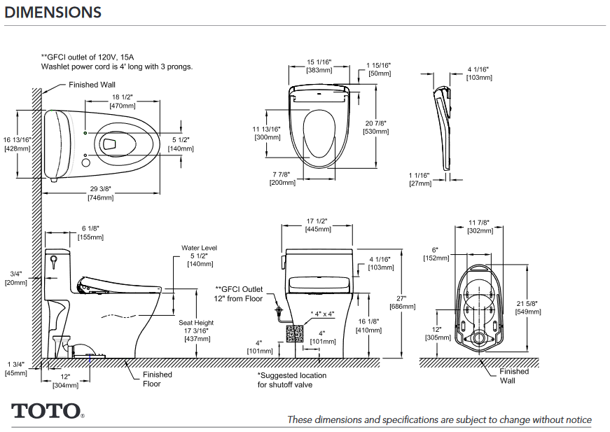 Toto Nexus® WASHLET®+ S7 One-Piece Toilet - 1.28 GPF