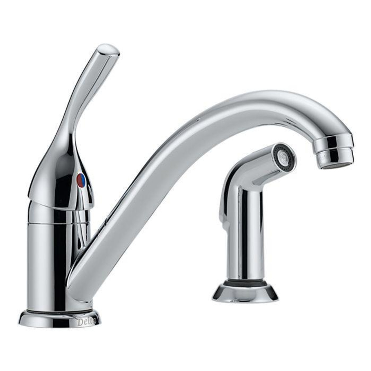 Delta Single Handle Kitchen Faucet With Spray Chrome Finish