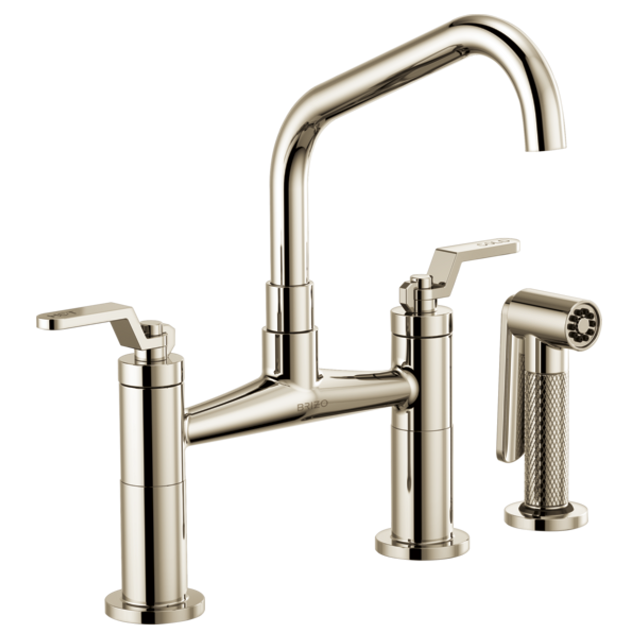 Brizo Litze Bridge Faucet With Angled Spout And Industrial Handle
