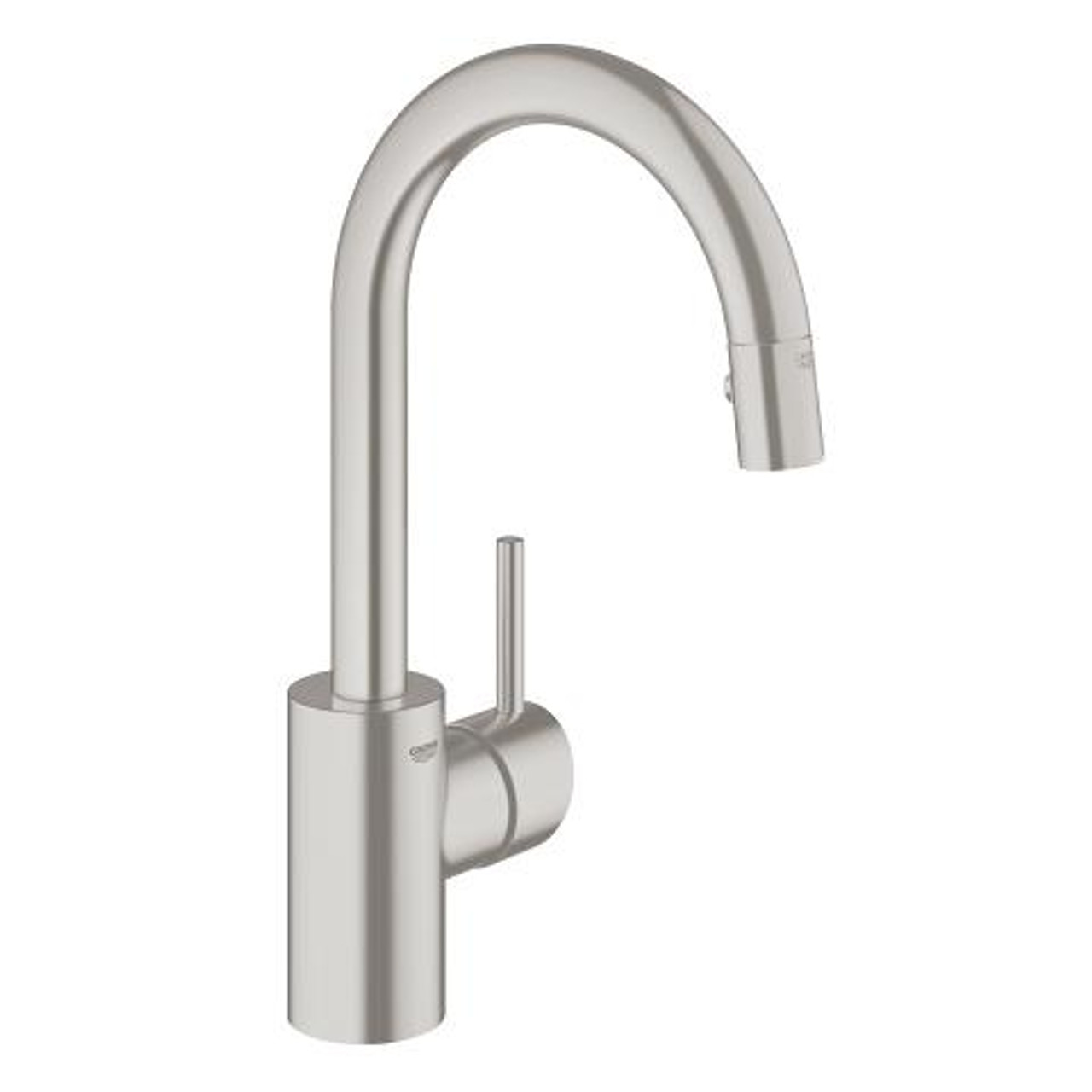 Grohe Concetto Single Handle Kitchen Faucet Prep Sink Dual Spray Pull Down SuperSteel Finish York Taps