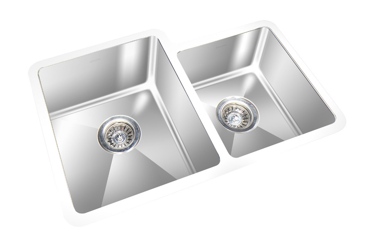 GEM DOUBLE KITCHEN ROUND CORNER SINK UNDERMOUNT 27 X 20 York Taps   278  02667.1523718701 