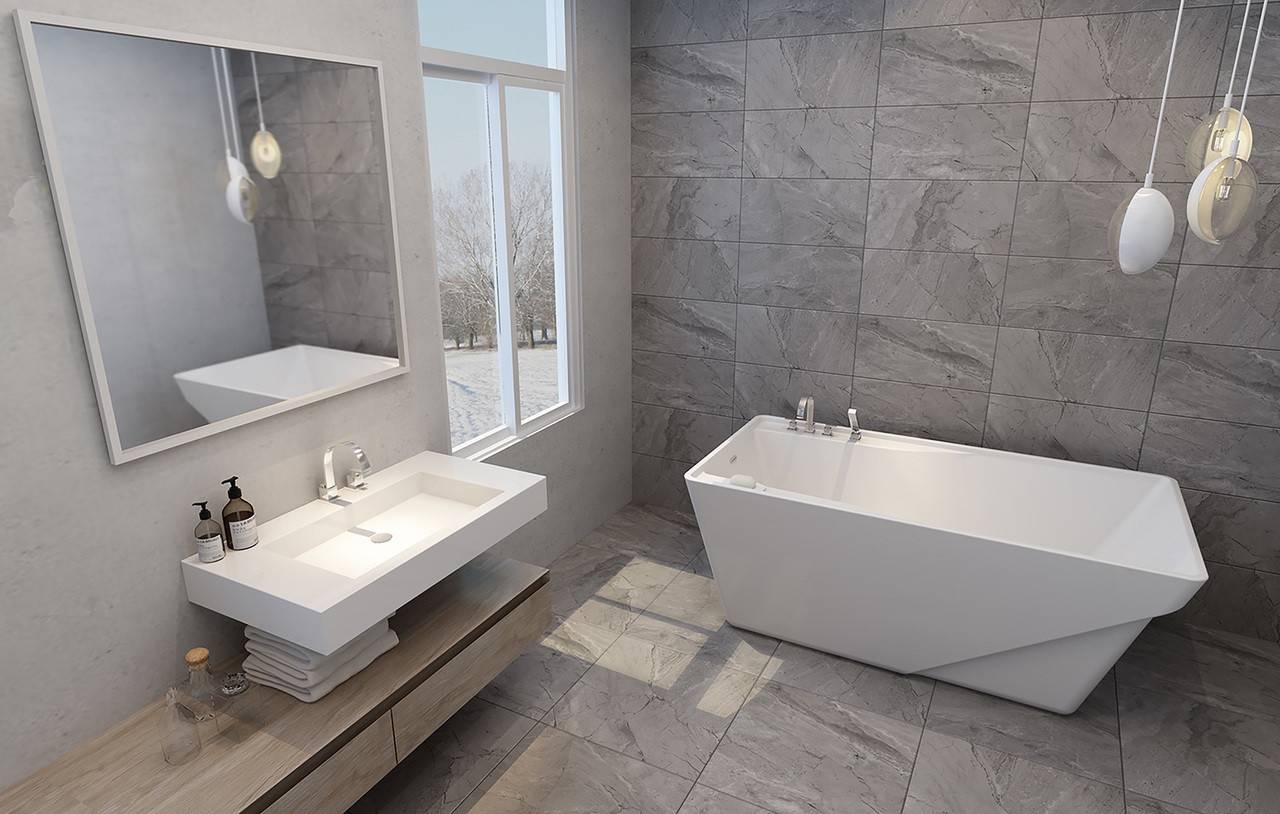 Zitta Axer Freestanding Bathtub 60″ x 32″ x 23 3/4″ York Taps