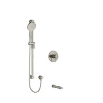 Riobel Riu 1/2" 2-Way Type T/P Coaxial System with Spout and Hand Shower Rail Brushed Nickel