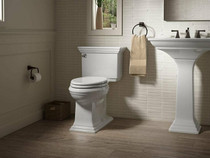 Kohler Memoirs Stately Two Pieces Compact Elongated 1.28 GPF Toilet - White