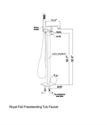 Royal Fall Freestanding Tub Filler Faucet Brushed Gold