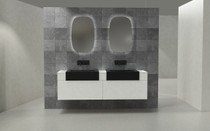 Modern Meadows 72" Wall Mounted Bathroom Vanity Matt White With Matching 72" LED Mirror