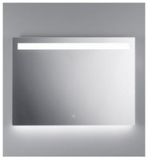 Illusion illuminated LED mirror with frosted horizontal stripe backlit bottom 39 1/2" x 27 1/2"