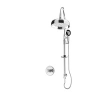 Rubi Jade Pressure Balanced Shower Kit with Shower Column with Sliding Shower Bar, Hand Shower and Antique Shower Head Chrome