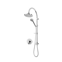 Rubi Vertigo C 3/4" Thermostatic Shower Kit with Shower Column with Sliding Shower Bar, Hand Shower and Round Shower Head Chrome