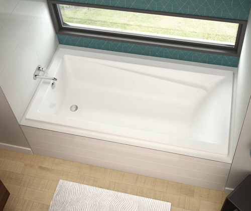 コレクション nir Maax Exhibit 6032 Acrylic Drop-in End Drain Bathtub in White 59 7